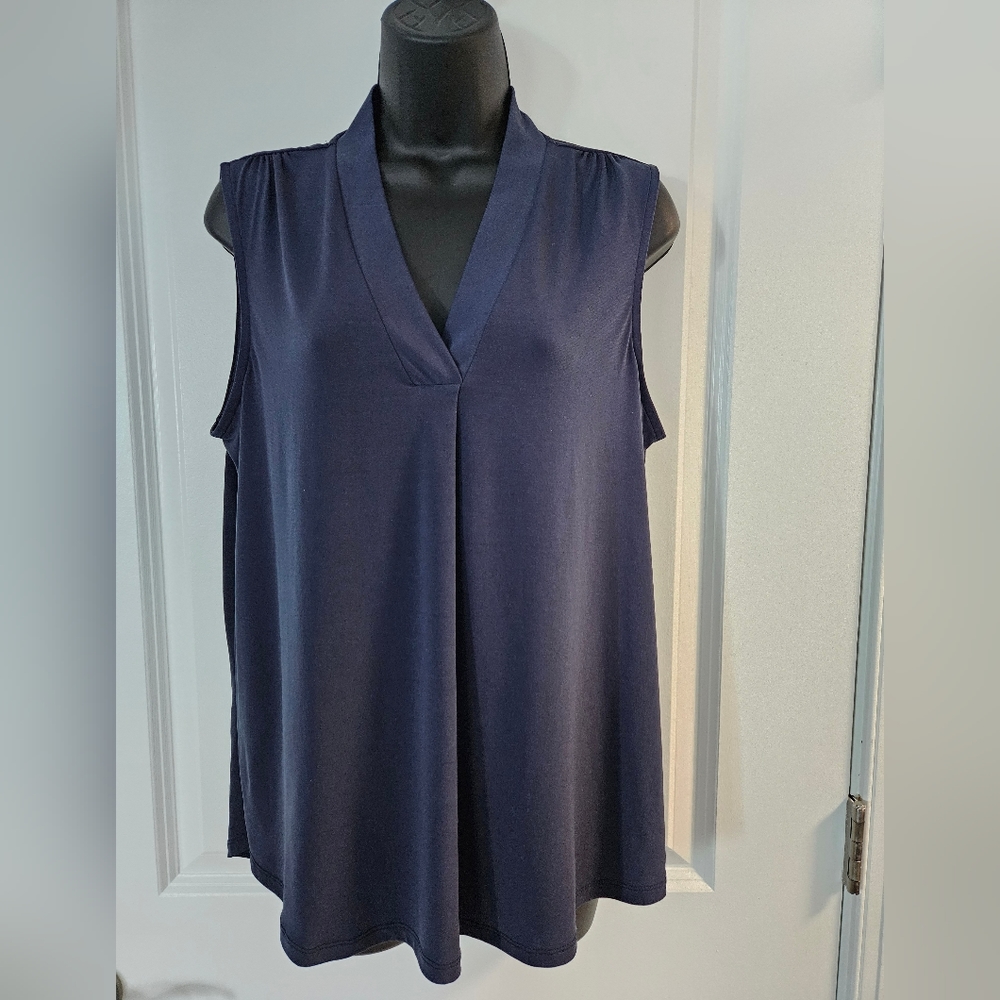 Jones New York Sleeveless Navy Blue Women's Top/Blouse